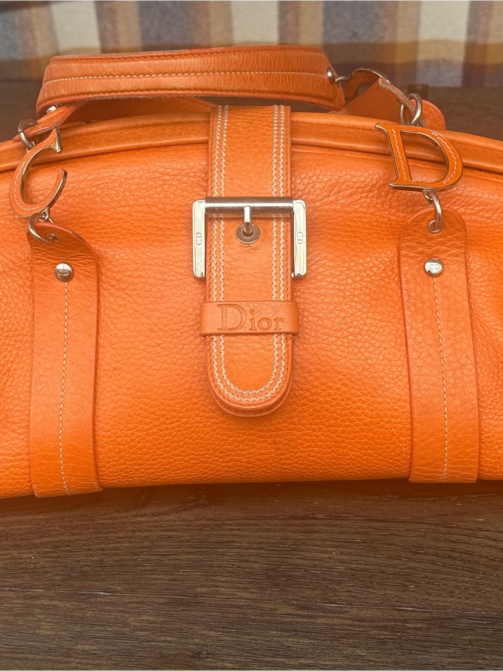 Dior Vintage Orange Leather Satchel (circa early 2000s) - Picture 2 of 9